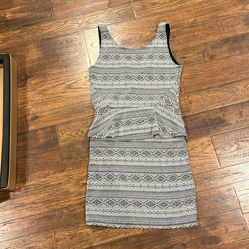 H&M bodycon dress with peplum waist detail